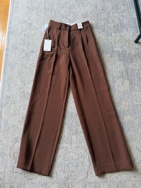 Wilfred Effortless Pant Brown High-Waist Wide Trousers
